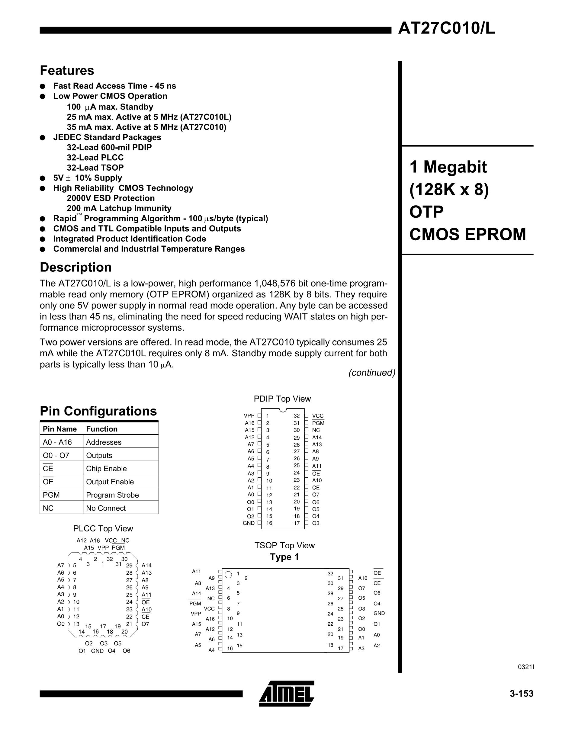 AT27C4096-10DC's pdf picture 1