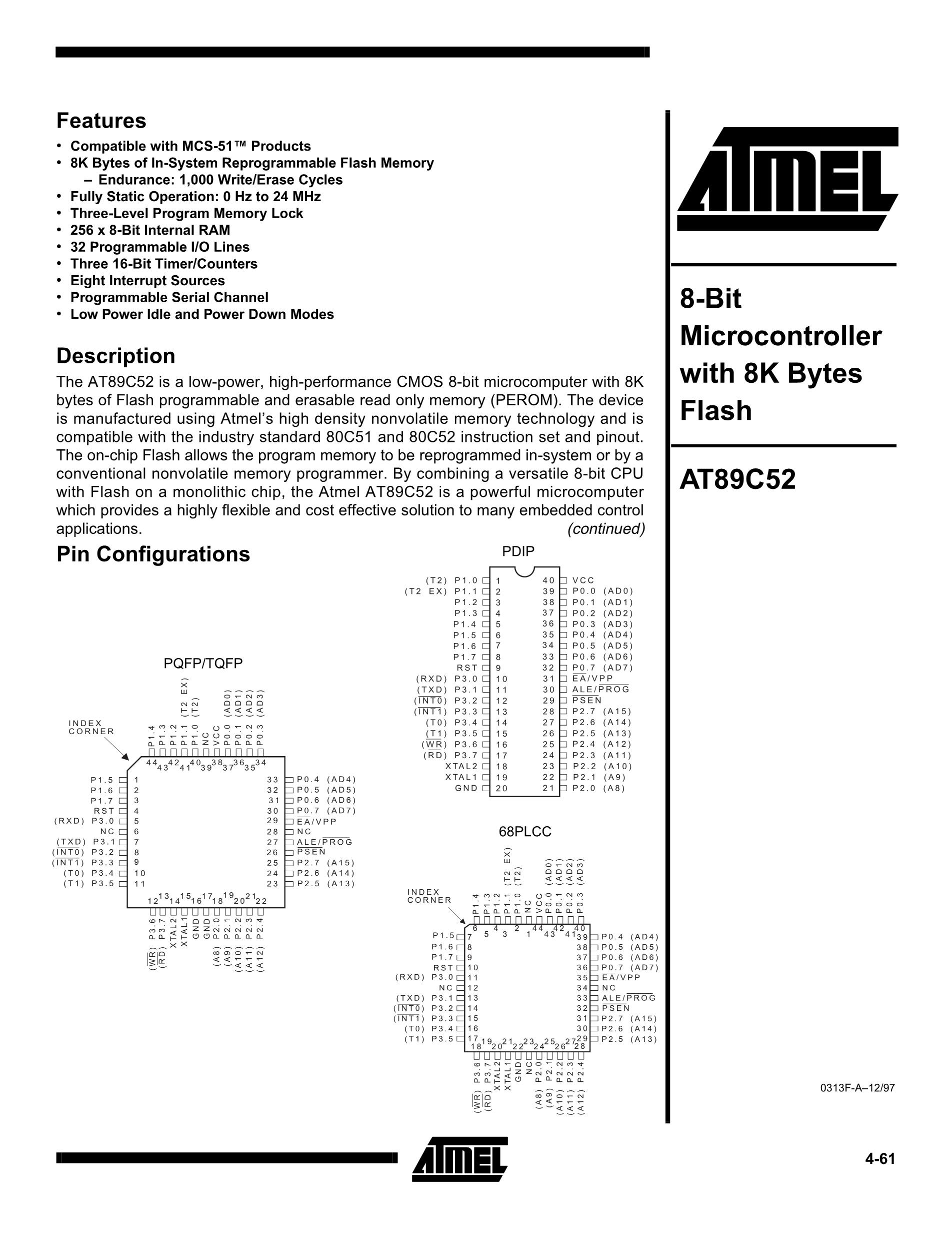 AT89C52-24PI's pdf picture 1