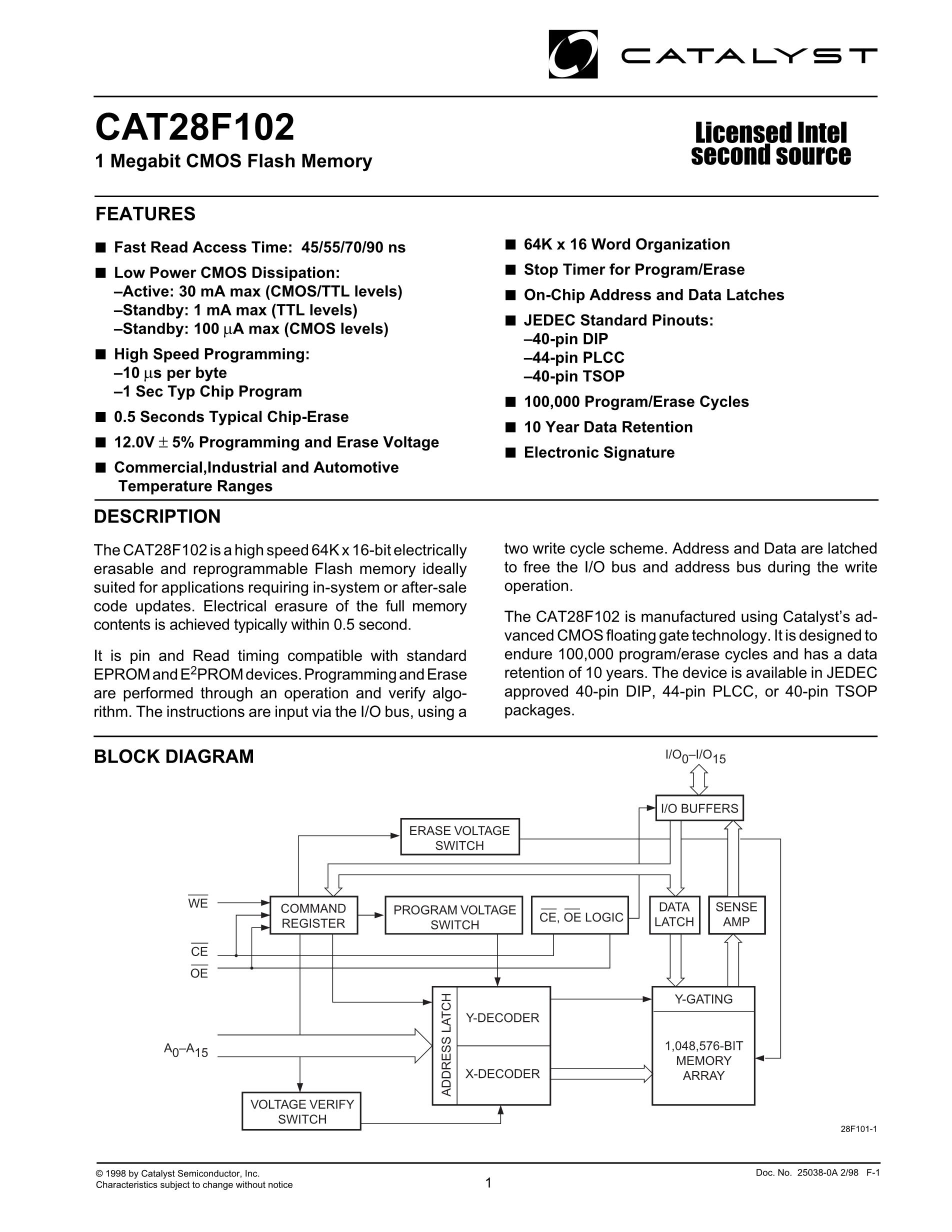CAT28C64BJ-12/15/20's pdf picture 1