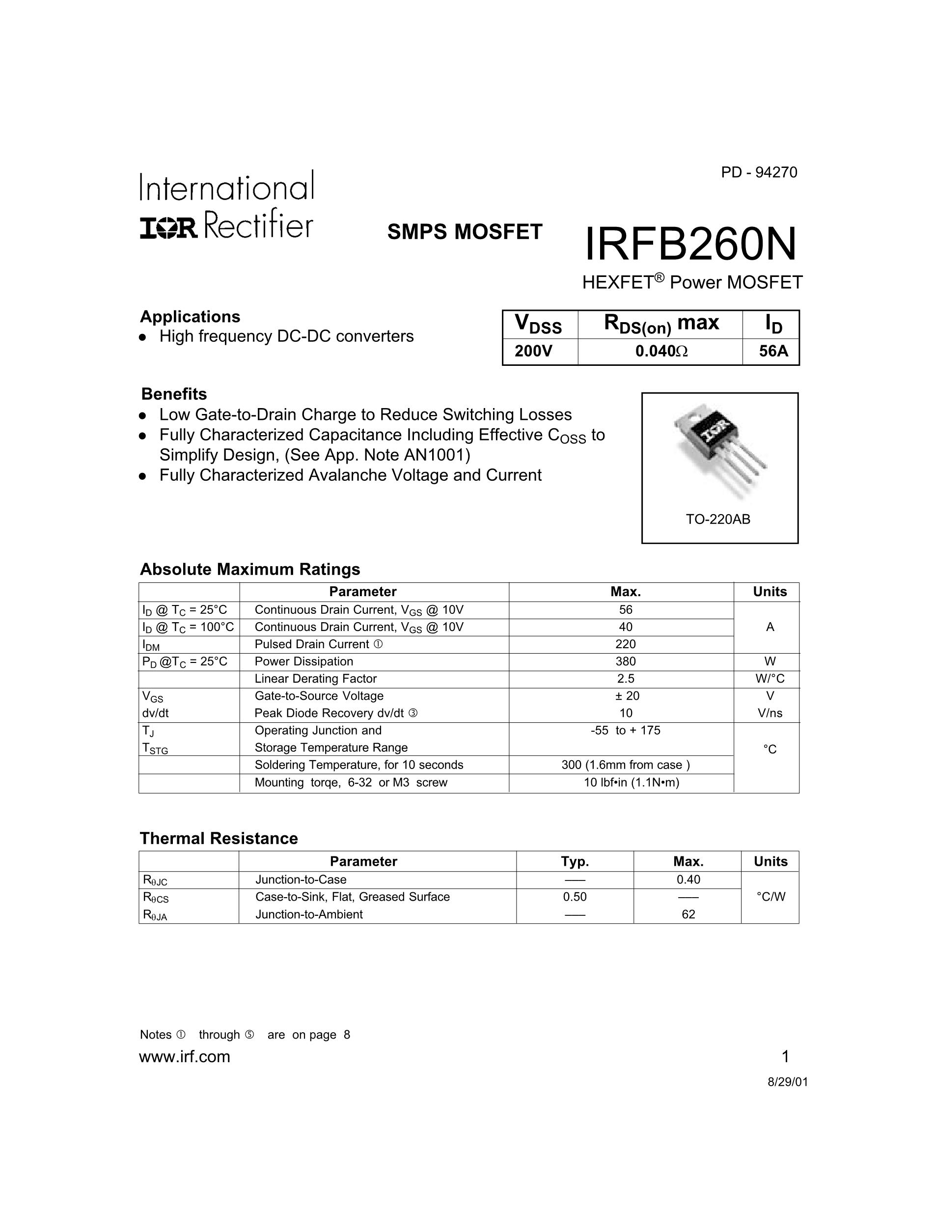 IRFB4321PBF，IRFB4321's pdf picture 1