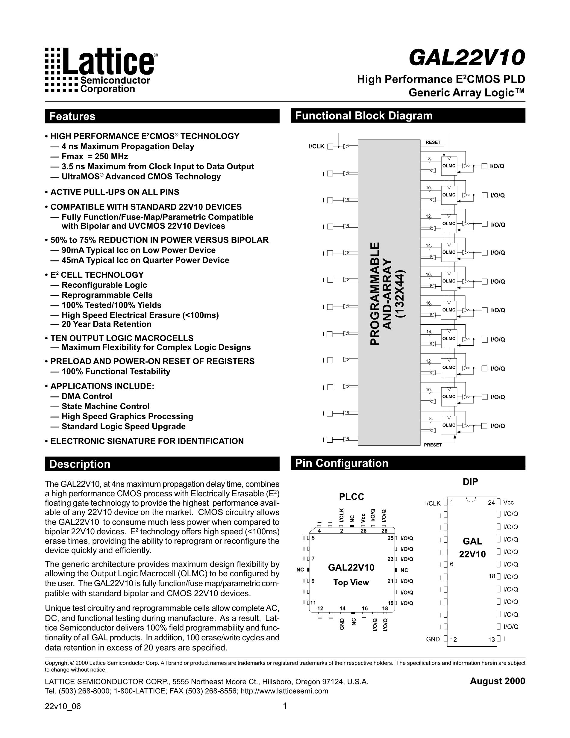 GAL22V10D-5LJ's pdf picture 1
