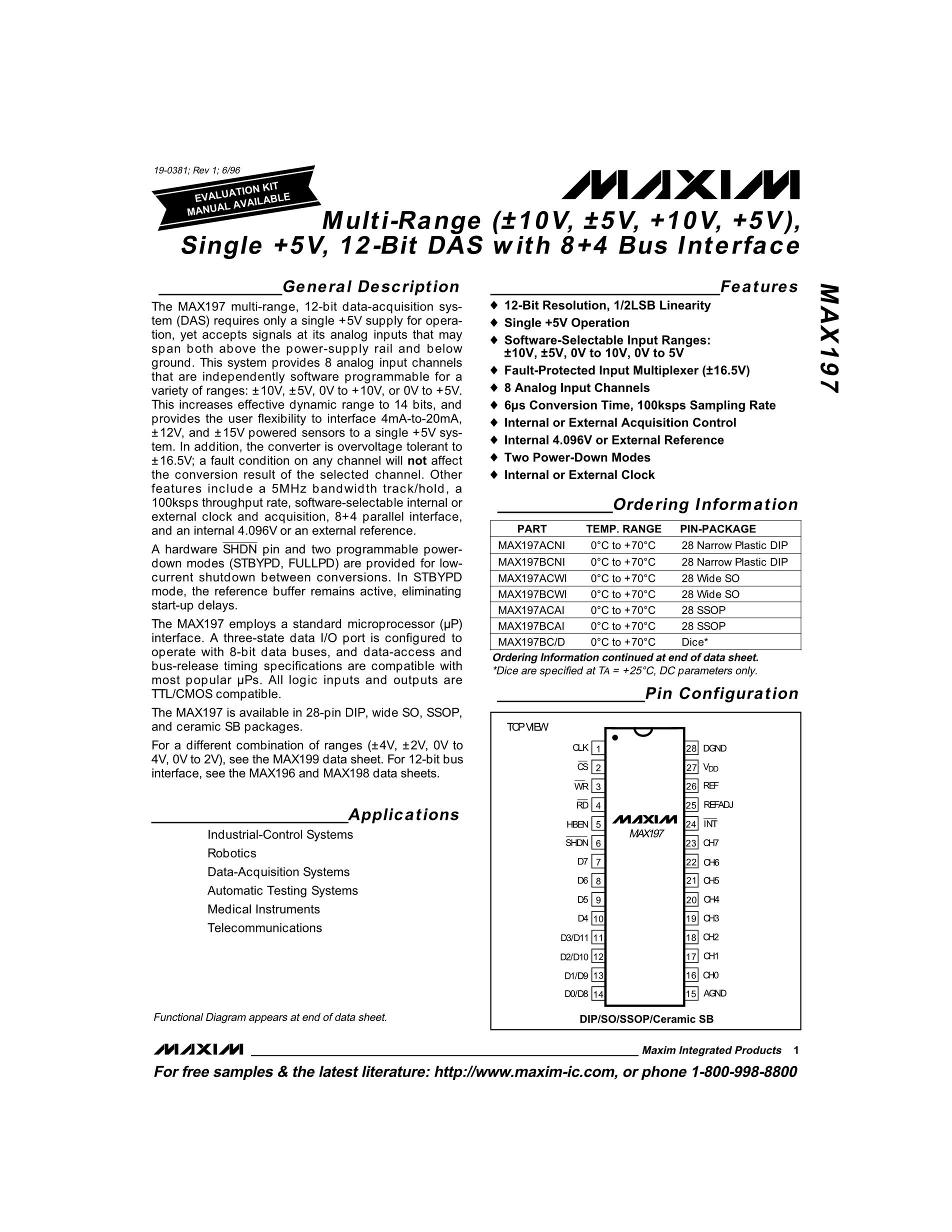 MAX197BCNI+'s pdf picture 1
