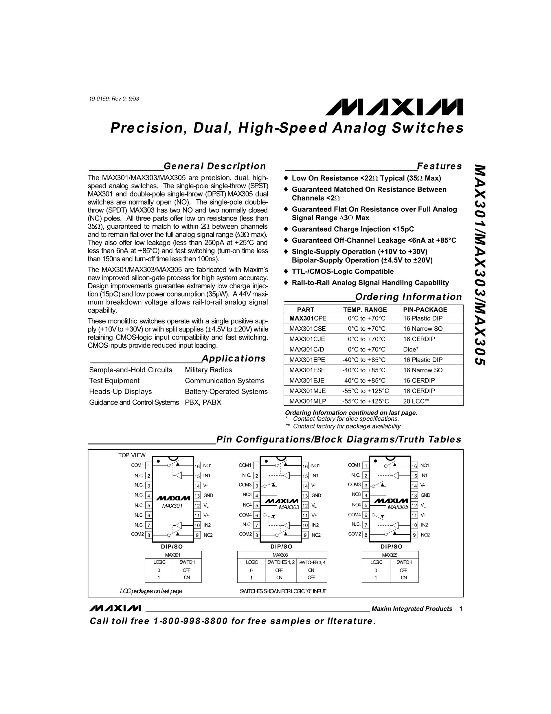 MAX303ESE's pdf picture 1