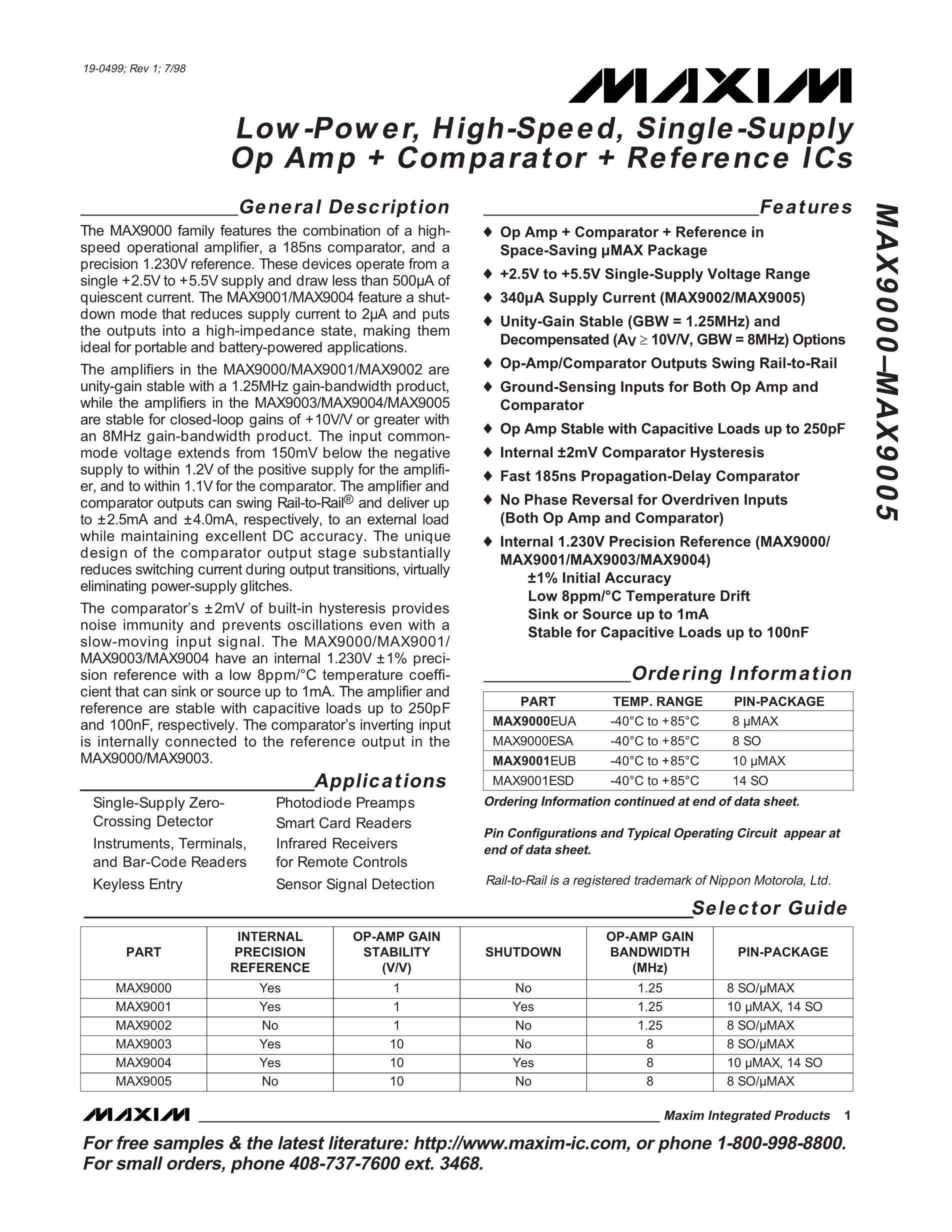 MAX9278AGTM/V+T's pdf picture 1