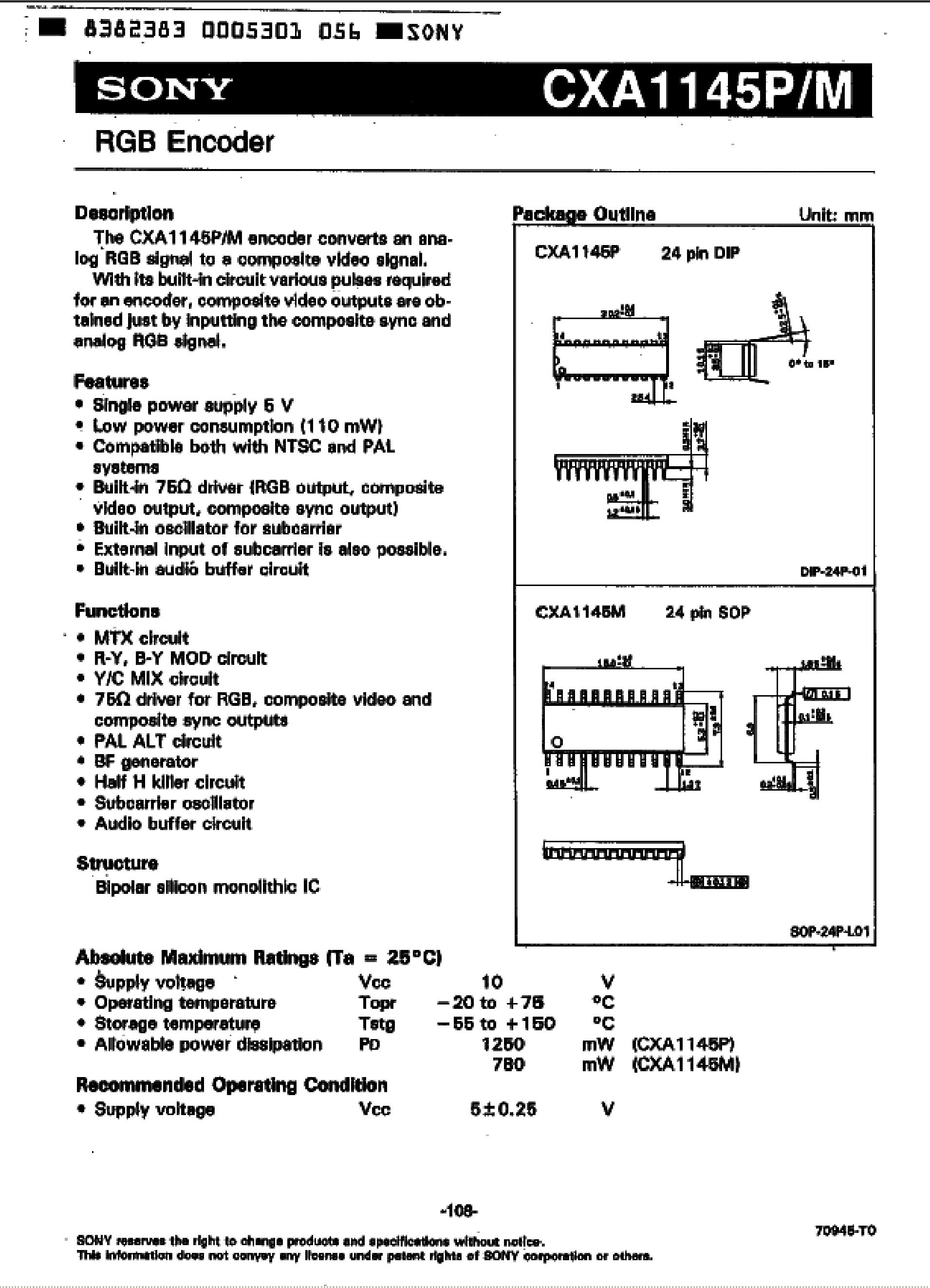 CXA1003BM-T1's pdf picture 1