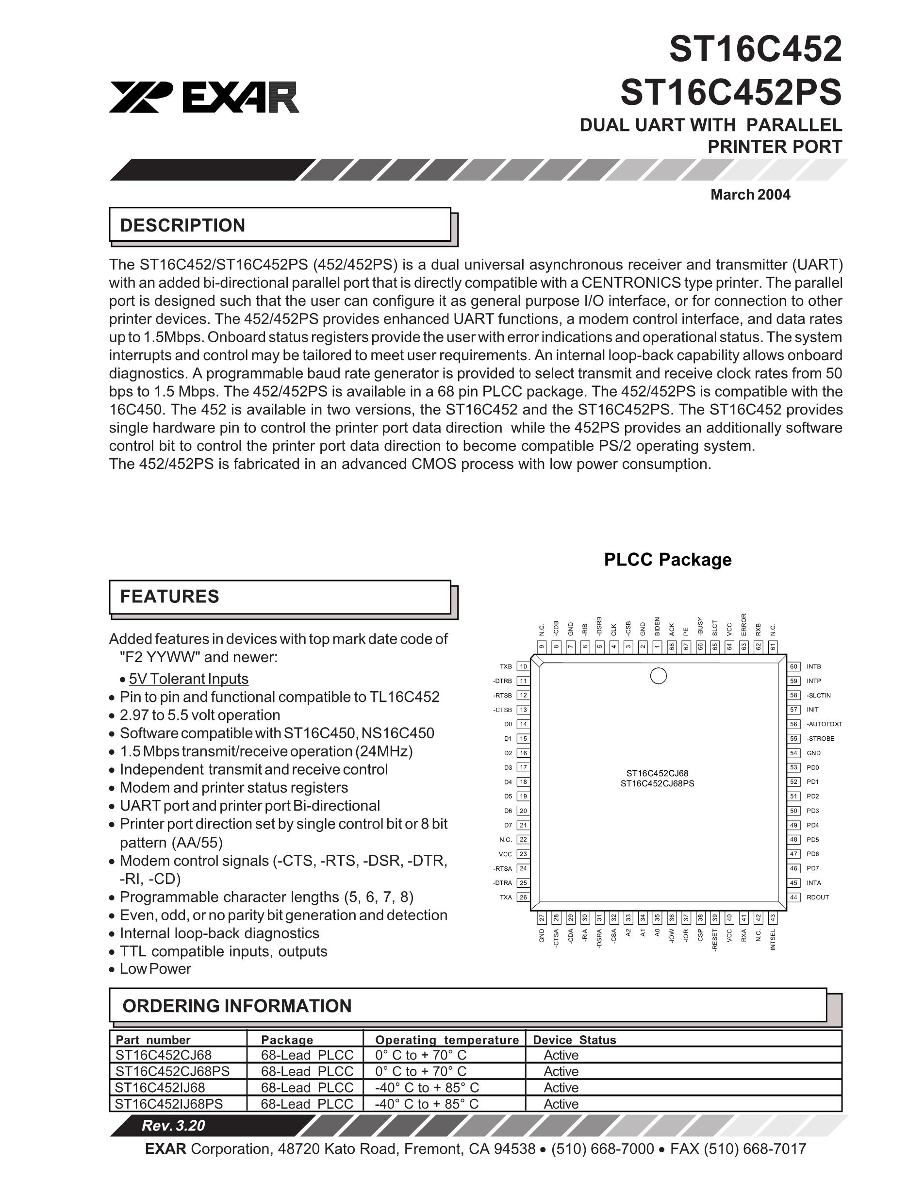 ST16C450IJ44TR-F's pdf picture 1