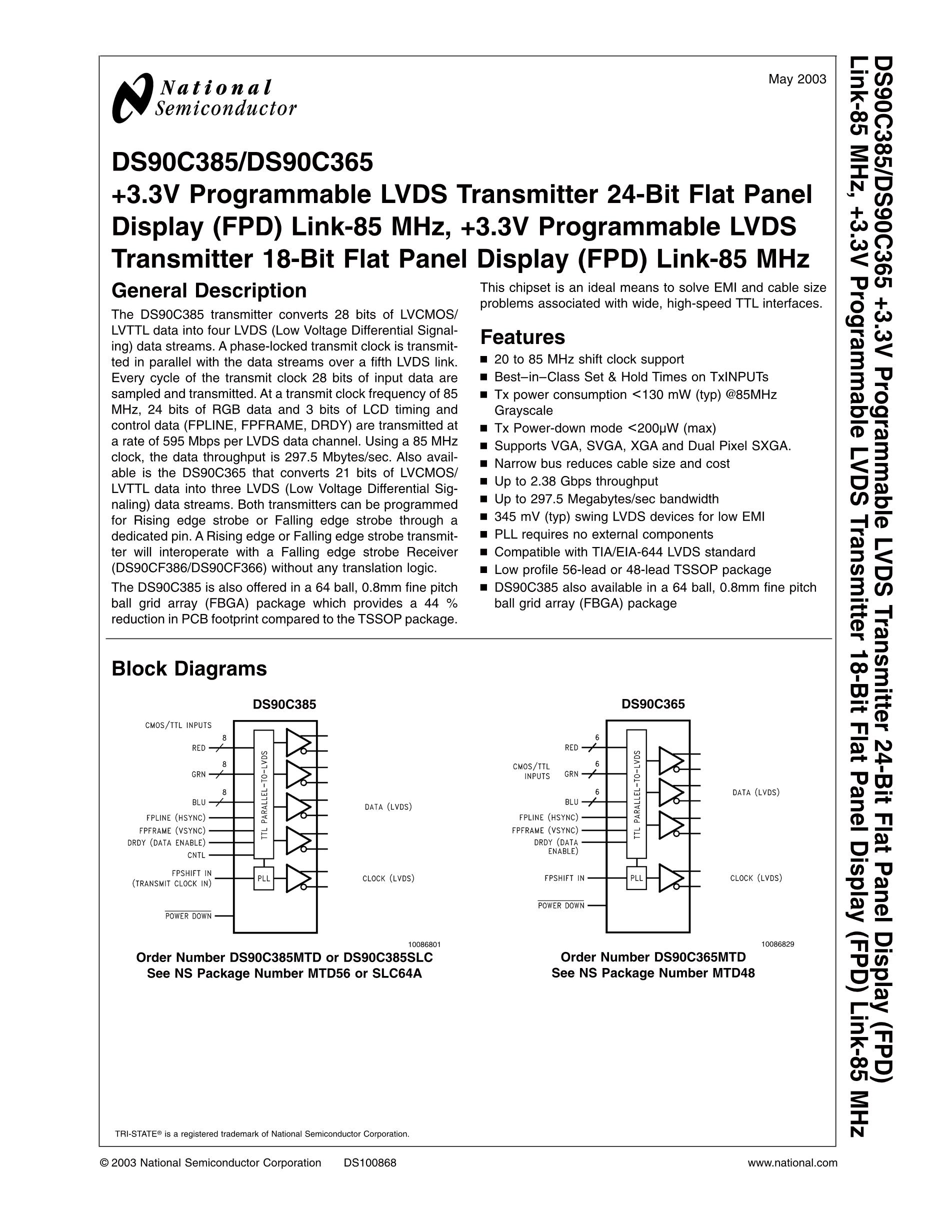 DS90C385MTD's pdf picture 1