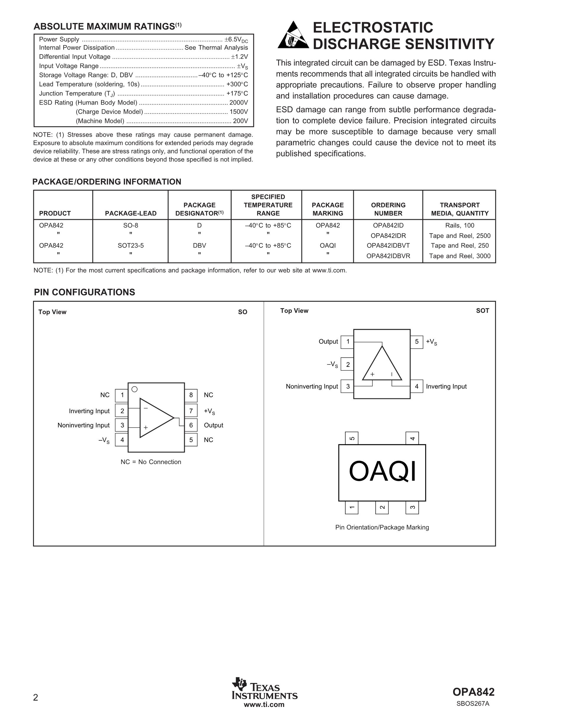 OPA830IDBVRG4's pdf picture 2