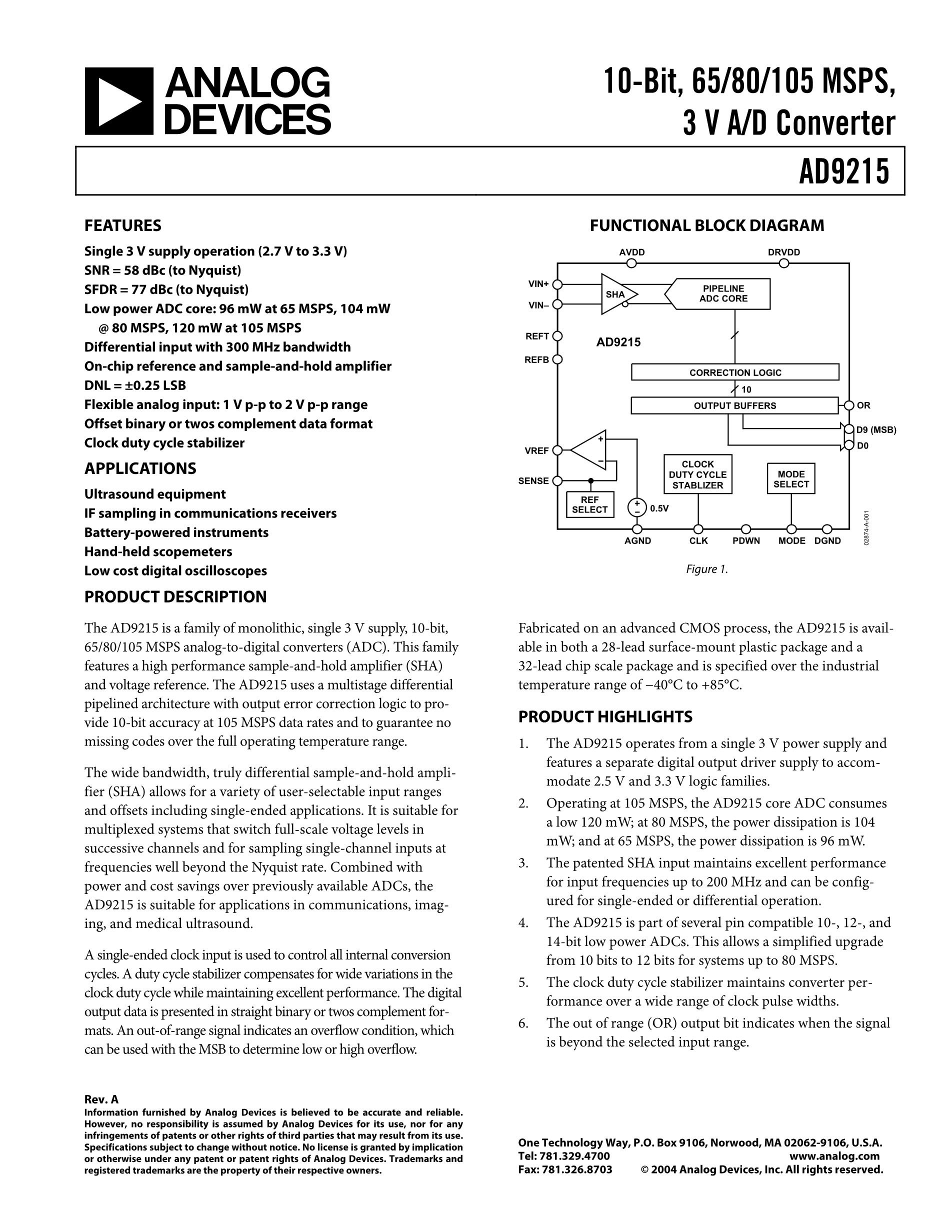 AD9284BCPZ-250's pdf picture 1