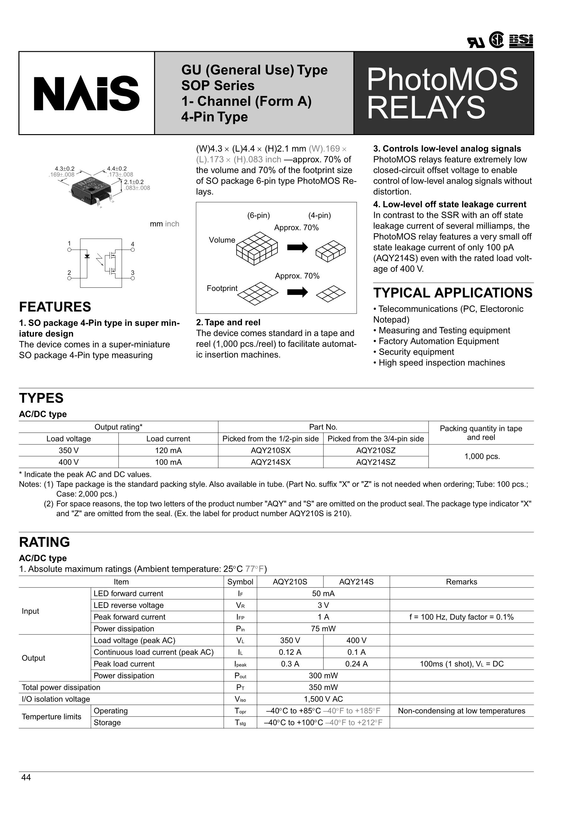 AQY221NB3's pdf picture 1