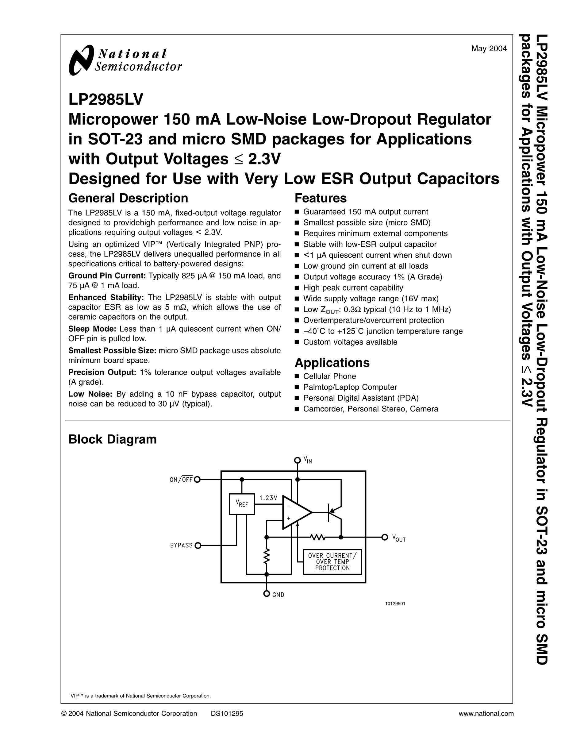 LP2985AIM5-5.0's pdf picture 1