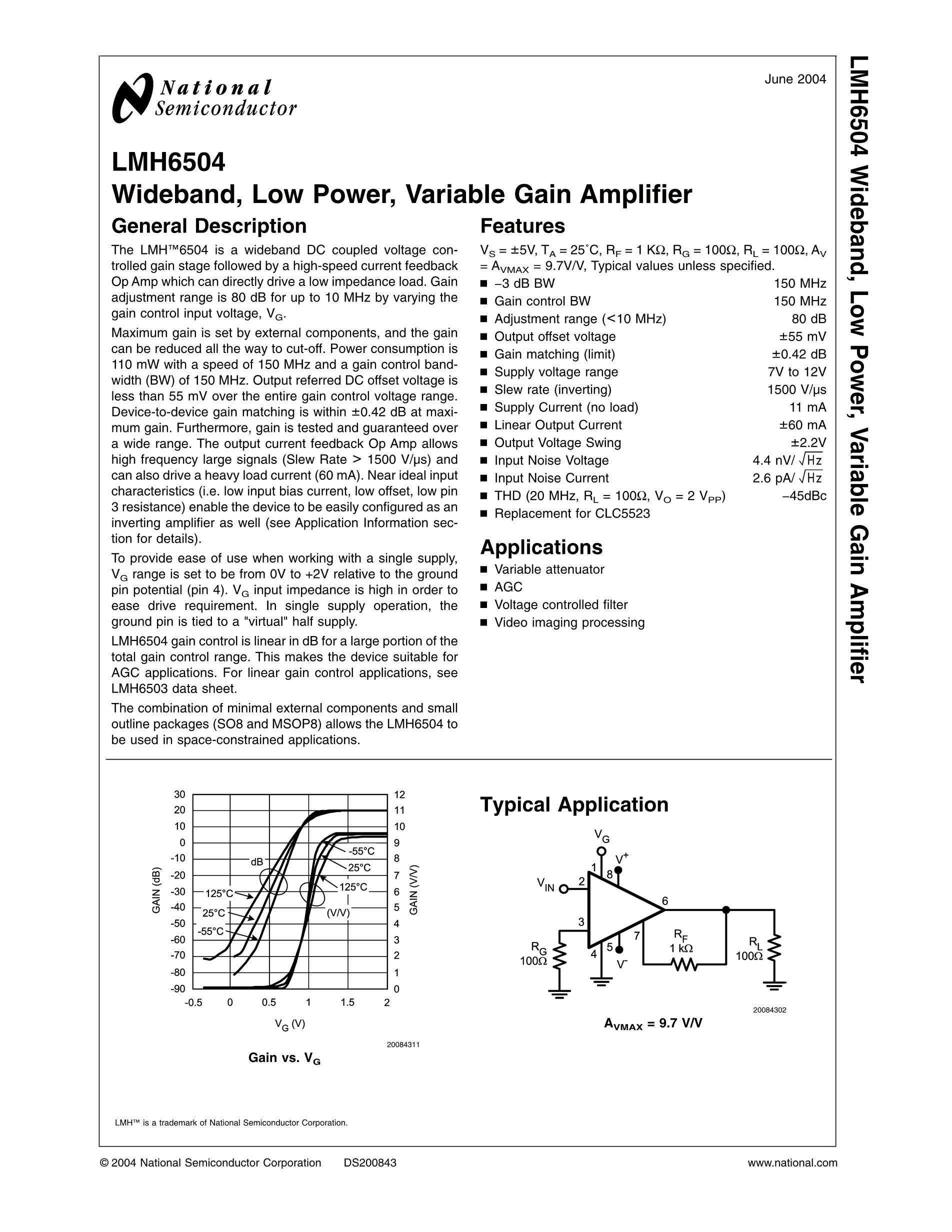 LMH6517SQ/NOPB's pdf picture 1