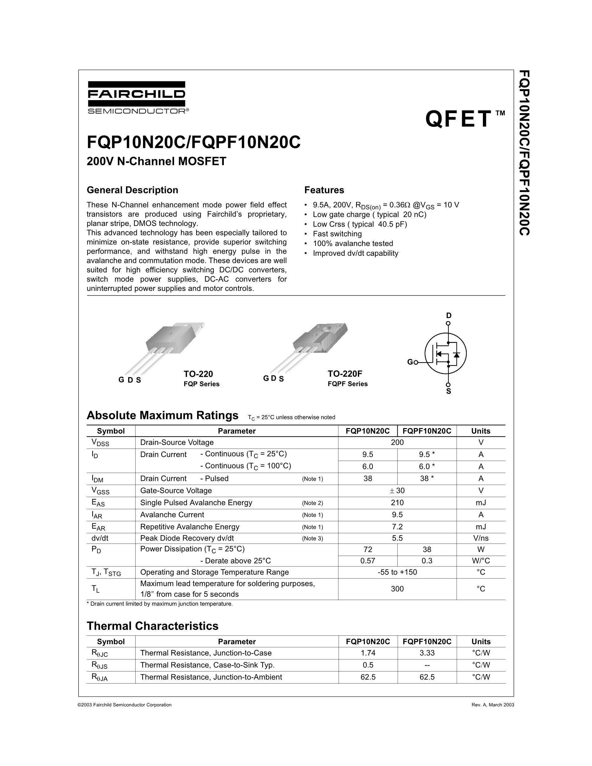 FQPF12N50's pdf picture 1